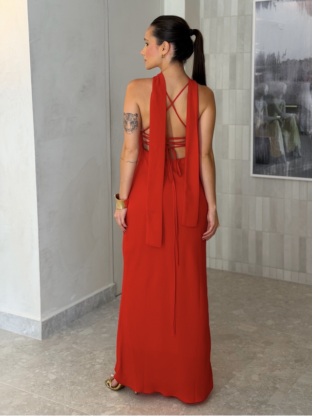Vestido Midi Fernanda Vermelho 