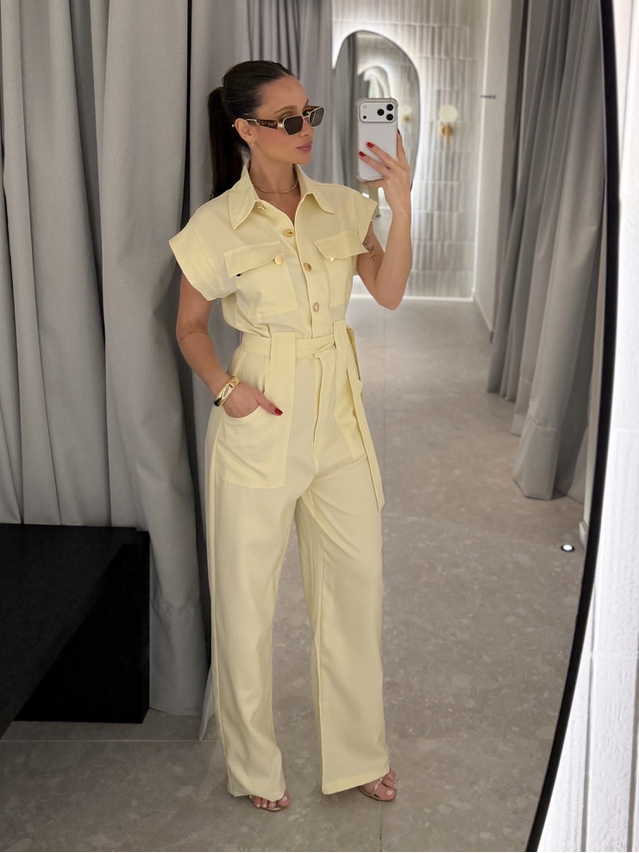 Macacão Botões Maristela Manteiga