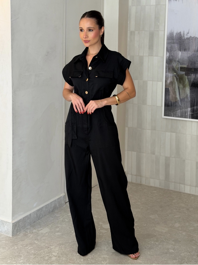 Macacão Botões Maristela Preto 