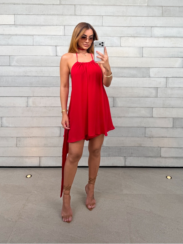 Macaquinho Frente Única Cecília Vermelho 