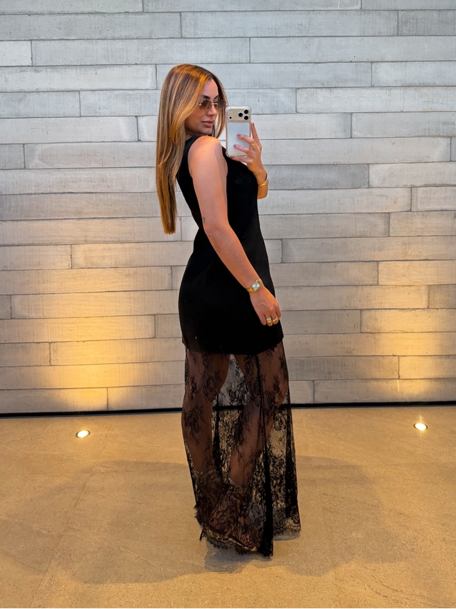 Vestido Rendado Vera Preto