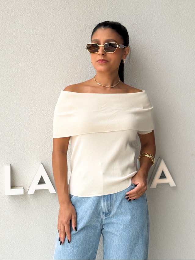 Blusa Ombro a Ombro Aura Marfim