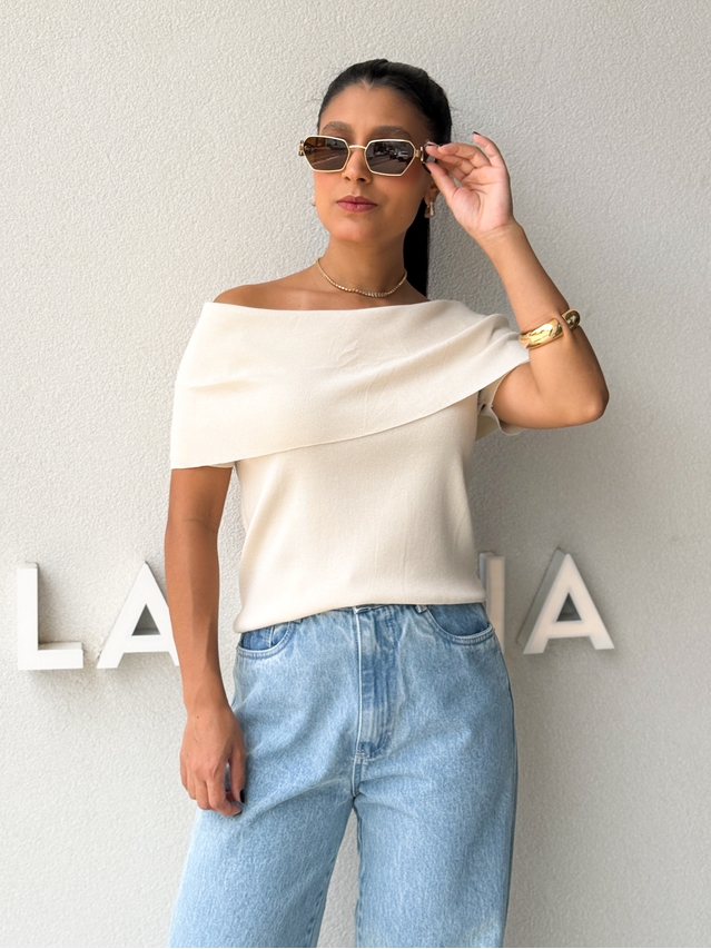 Blusa Ombro a Ombro Aura Marfim