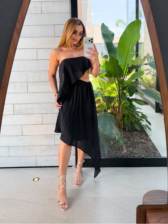 Vestido Midi Lorena Preto
