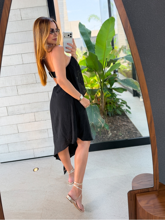 Vestido Midi Lorena Preto