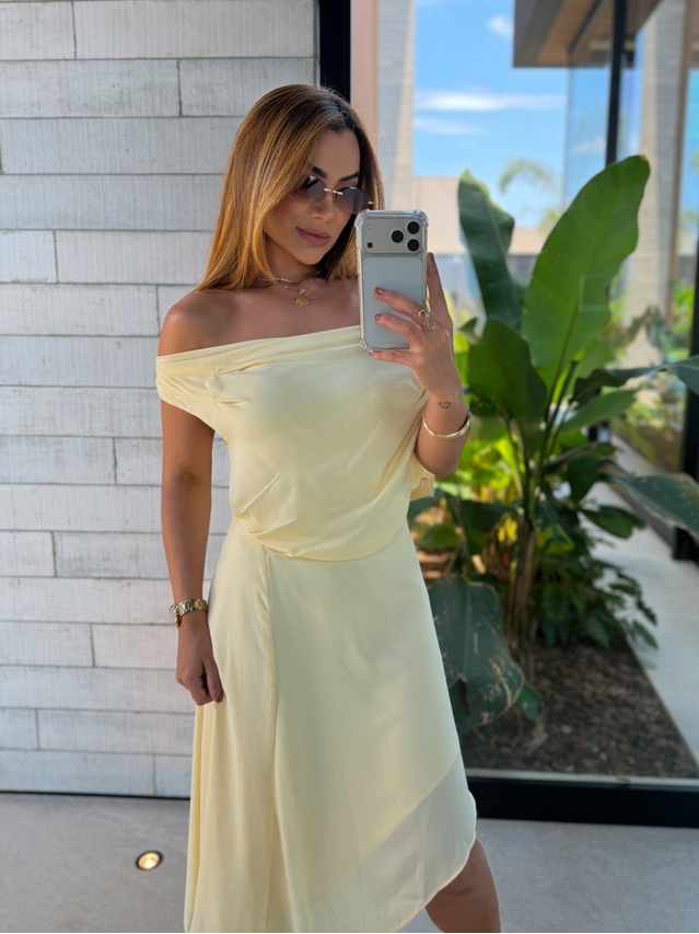 Vestido Degage Manteiga