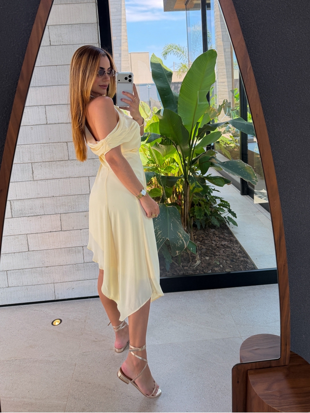 Vestido Degage Manteiga