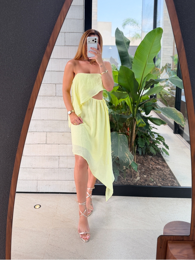 Vestido Midi Lorena Amarelo