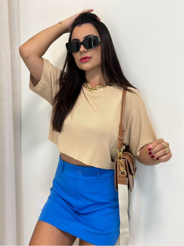 Saia Alfaiataria Jade Azul