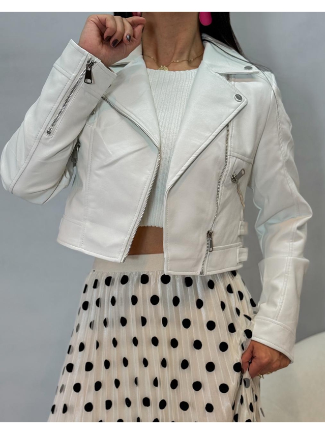 Jaqueta Couro Fake Bariloche Branca