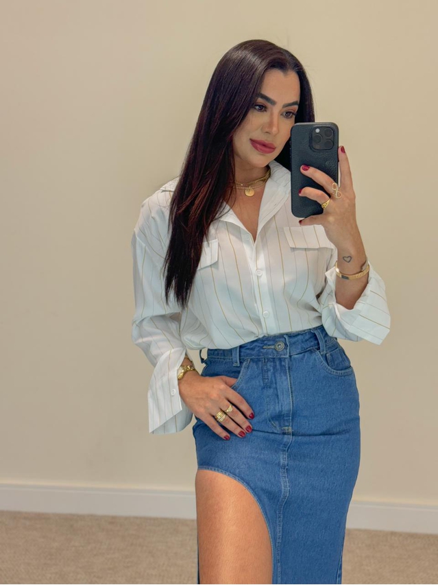 Camisa Listrada Branco