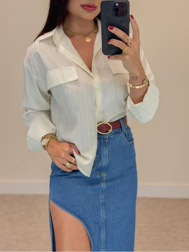 Camisa Listrada Manteiga