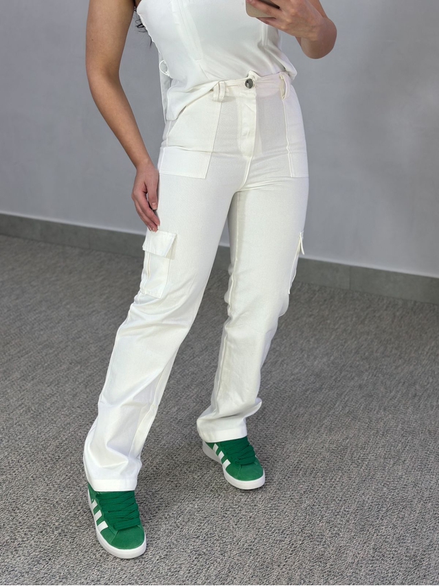 Calça Sarja Cargo Lauane Off