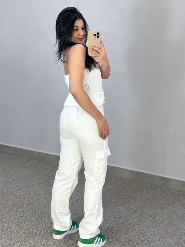 Calça Sarja Cargo Lauane Off