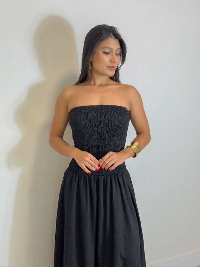 Vestido Lastex Carolina Preto