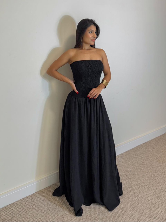 Vestido Lastex Carolina Preto