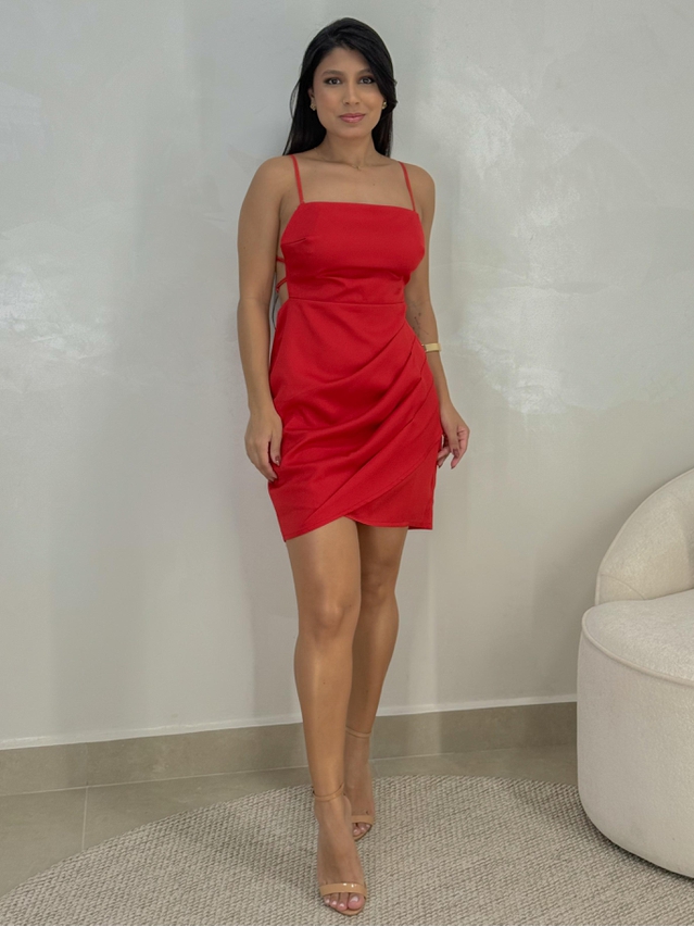 Vestido Alfaiataria Fiorella Vermelho