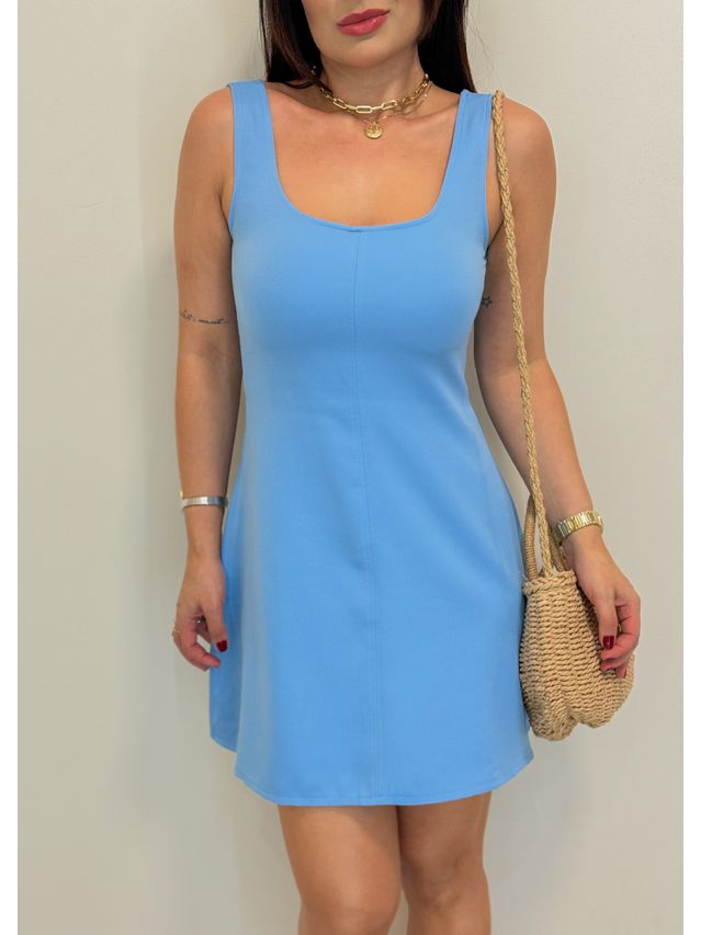 Vestido Basic Alça Mia Azul 