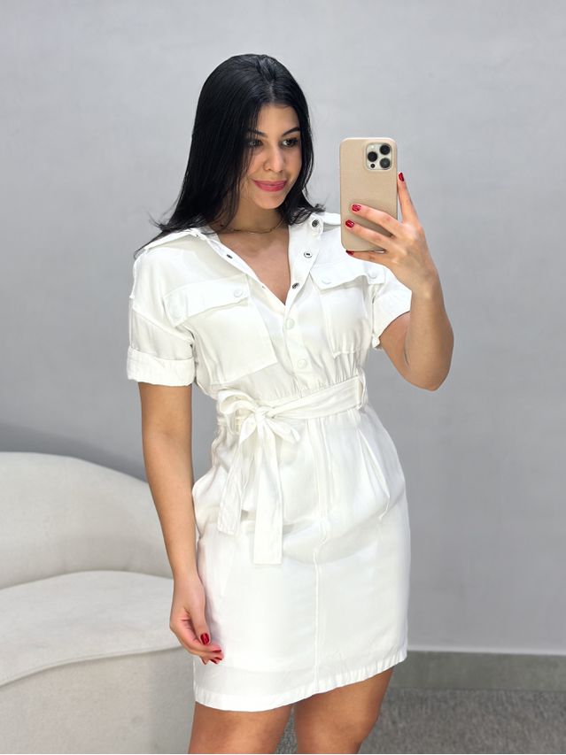 Vestido Botões Branco