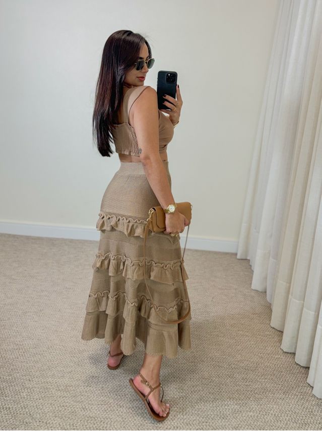 Cropped Tricot Argola Natalia Cappuccino