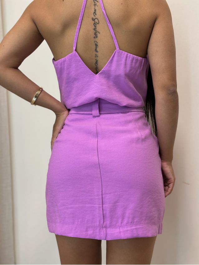 Saia Viscolinho Bruna Lavanda