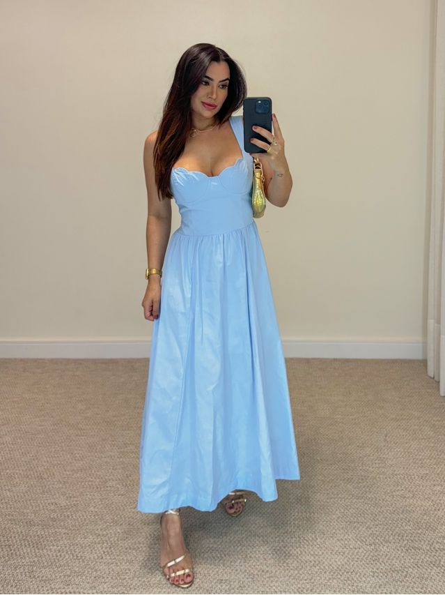 Vestido Meia Taça Florença Azul