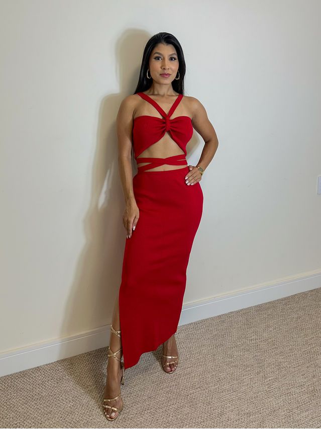 Conjunto Saia Ariel Vermelho 