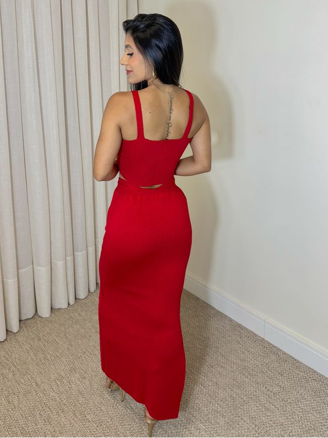 Conjunto Saia Ariel Vermelho 