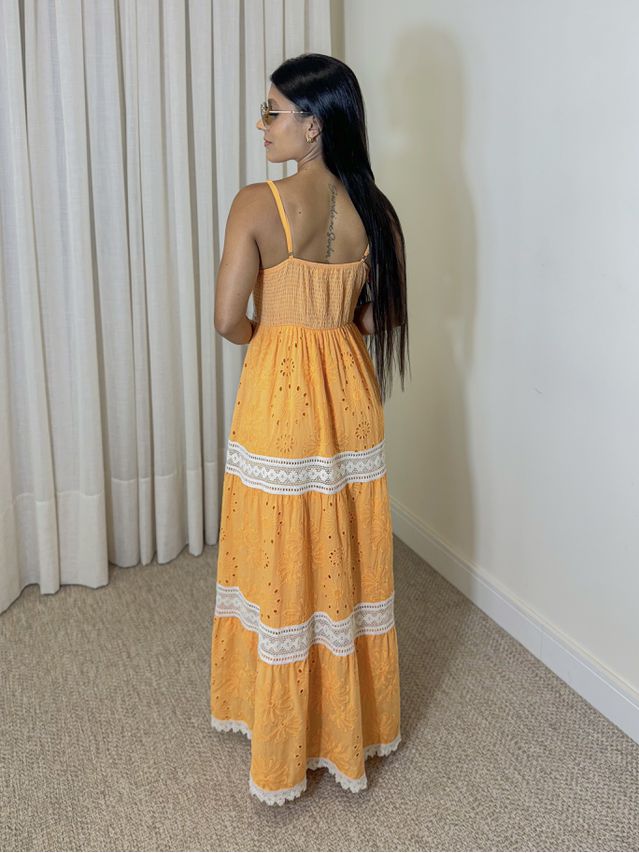 Vestido Longo Laise Acapulco Laranja