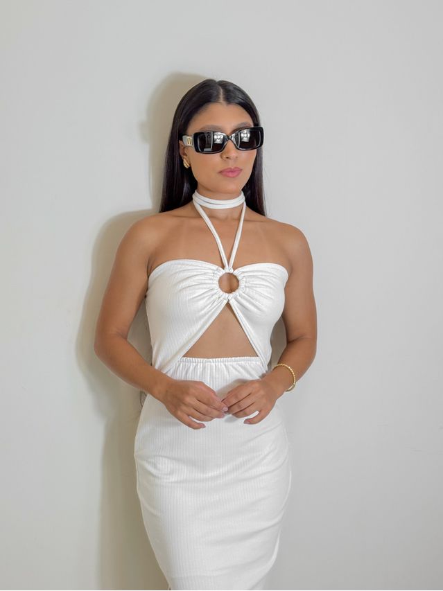 Vestido Canelado Cintia Off