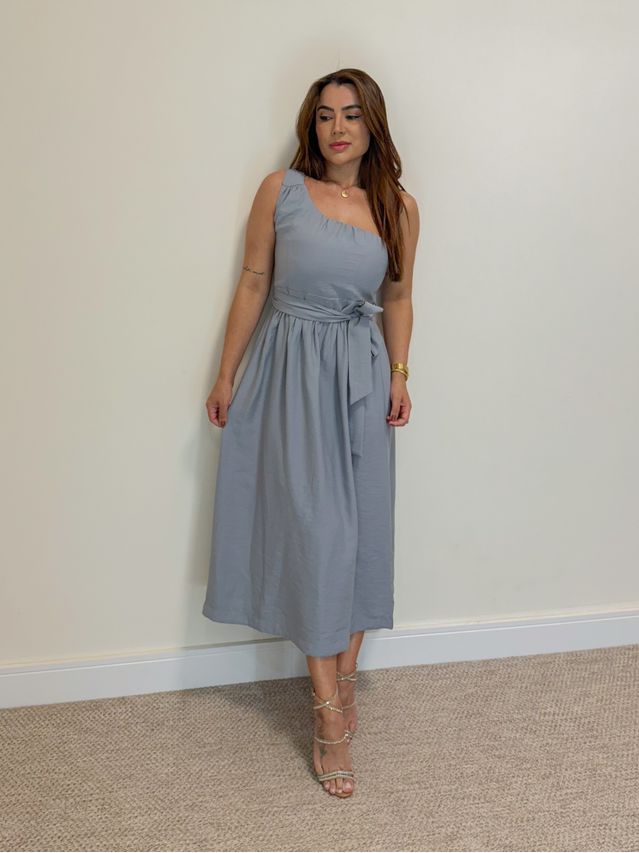Vestido Midi Ariela Cinza
