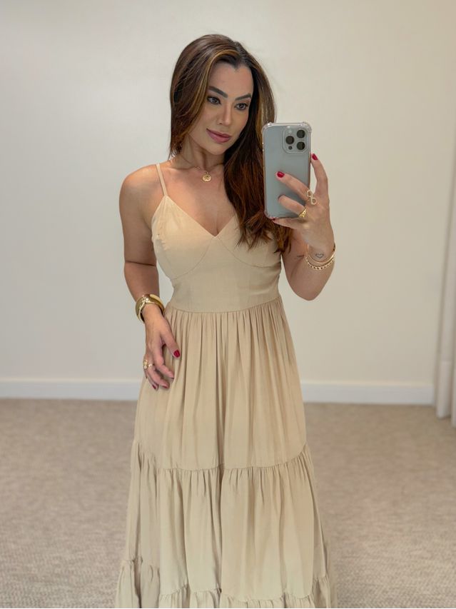 Vestido Midi Atenas Cappuccino