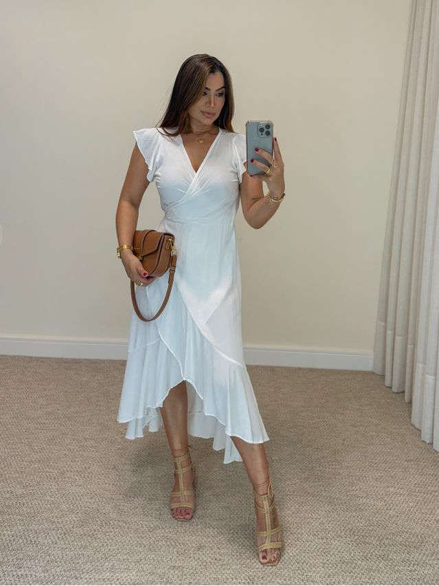 Vestido Envelope Liso Branco