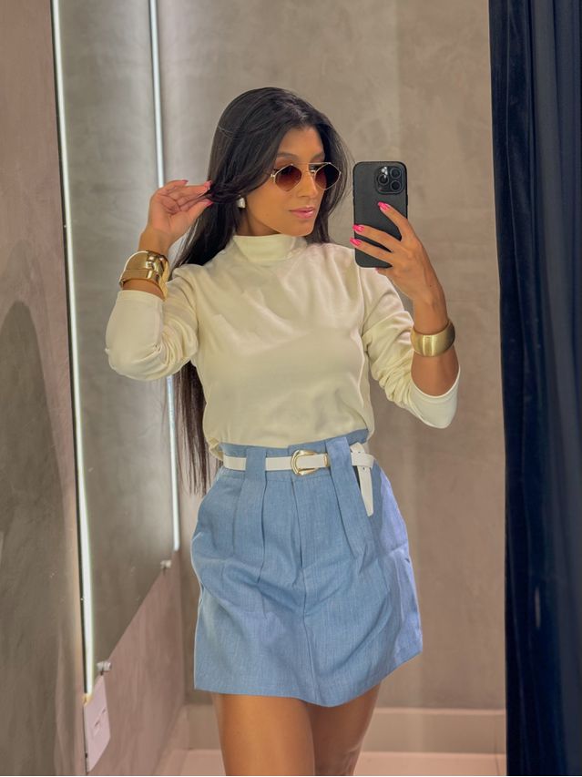 Blusa Manga Longa Elisa Creme