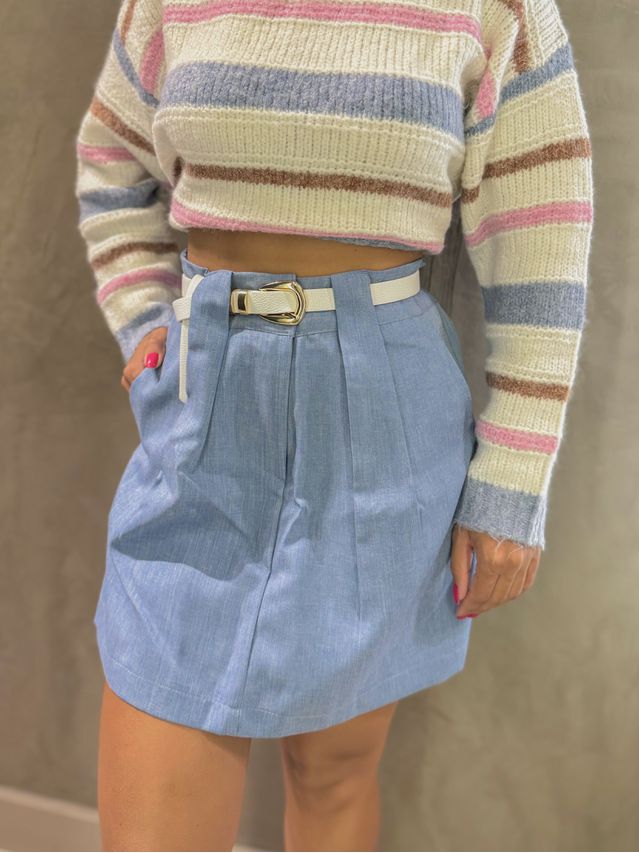 Short Saia Clarice Azul Jeans