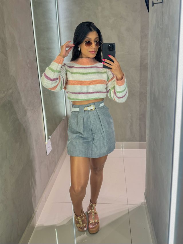 Short Saia Clarice Mescla