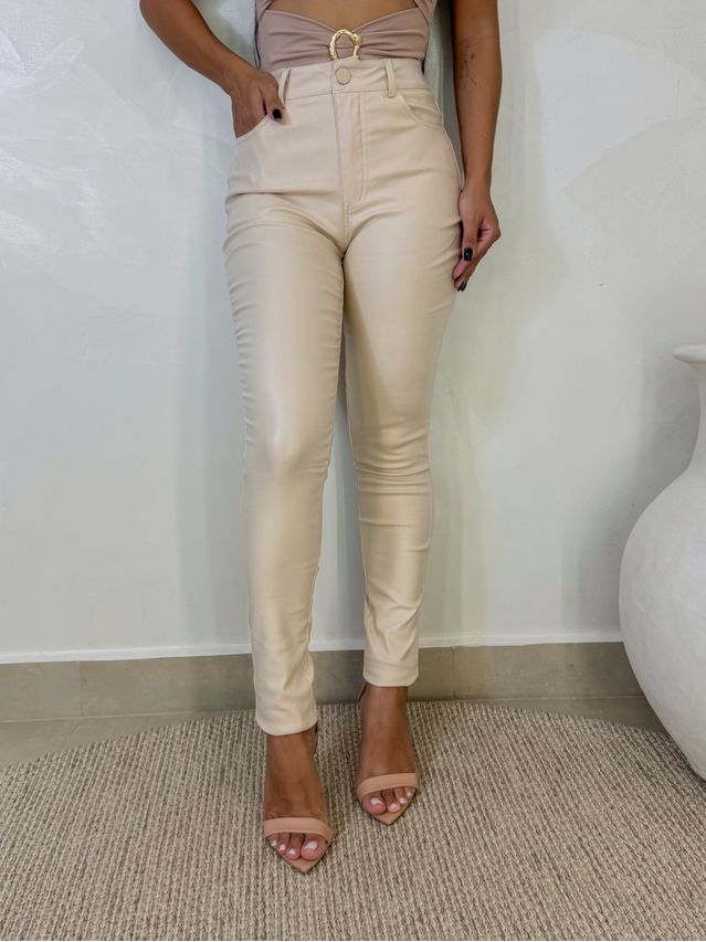 Calça Resinada Olivia Marfim