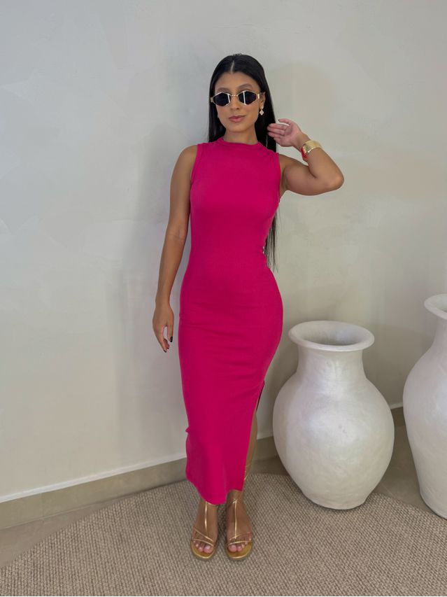Vestido Canelado Kiara Pink