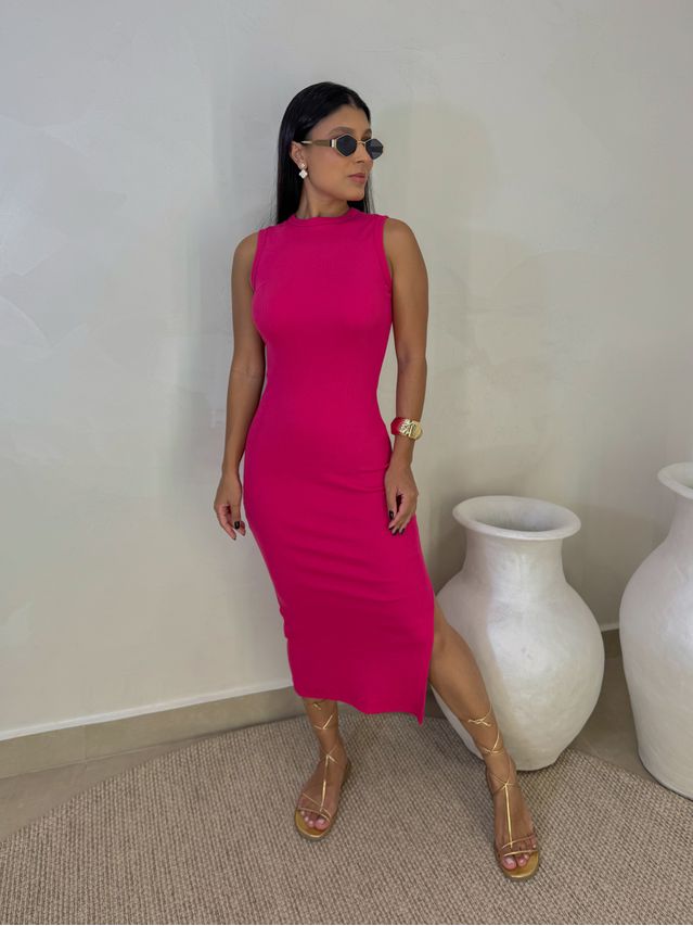 Vestido Canelado Kiara Pink