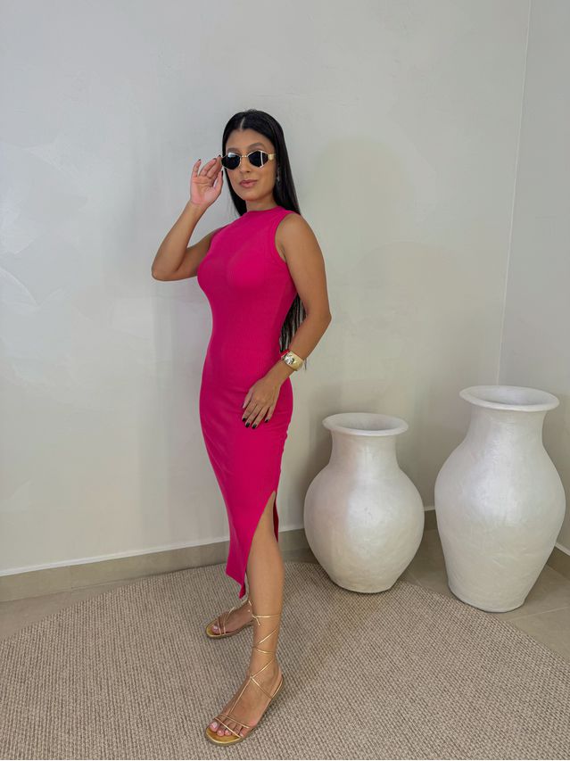 Vestido Canelado Kiara Pink
