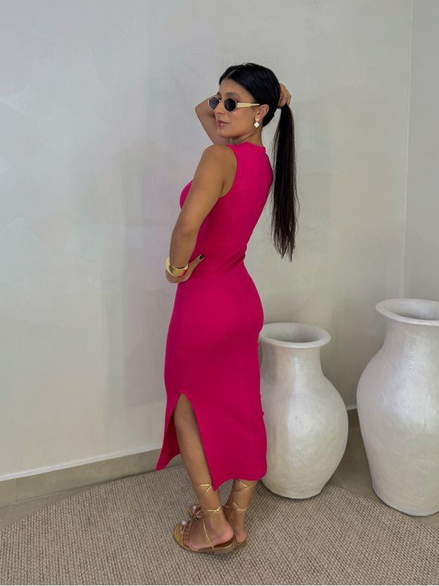 Vestido Canelado Kiara Pink