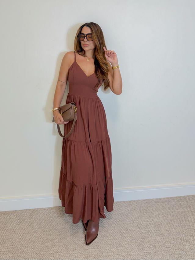 Vestido Midi Atenas Café