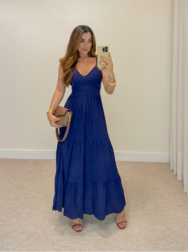 Vestido Midi Atenas Marinho