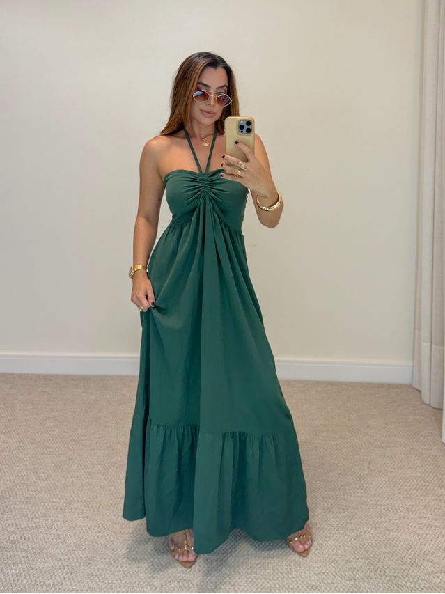 Vestido Midi Amanda Tomara Que Caia Verde