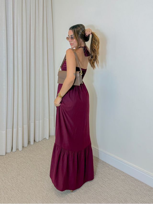 Vestido Midi Amanda Tomara Que Caia Cereja