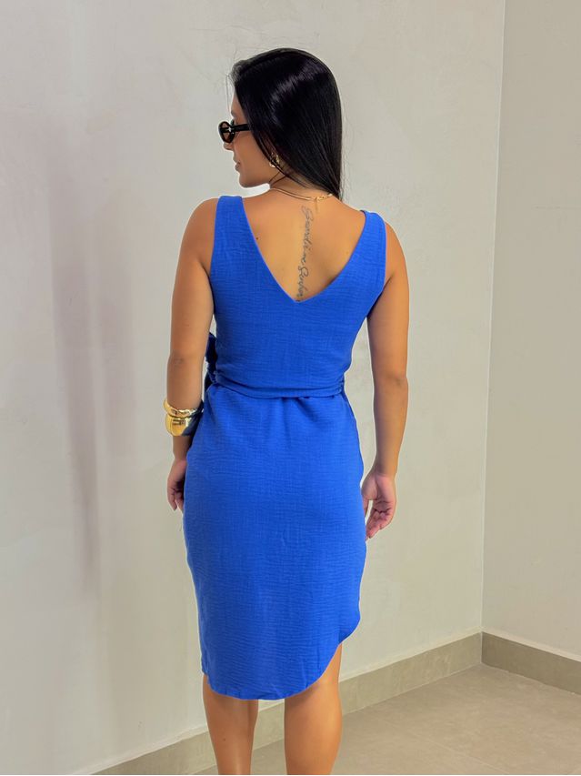 Vestido Transpassado Valentina Azul