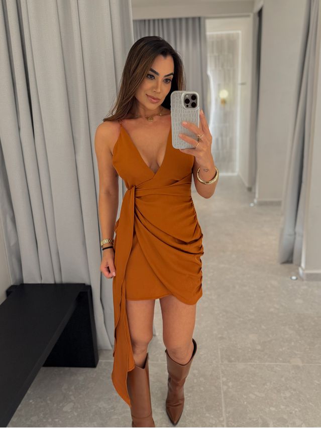 Vestido Alcinha Eduarda Marrom