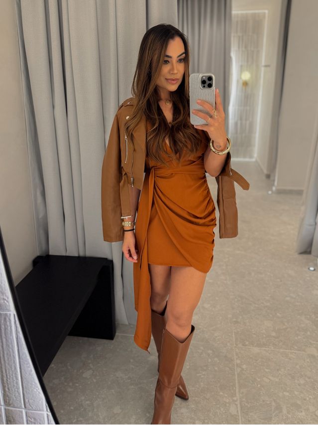 Vestido Alcinha Eduarda Marrom