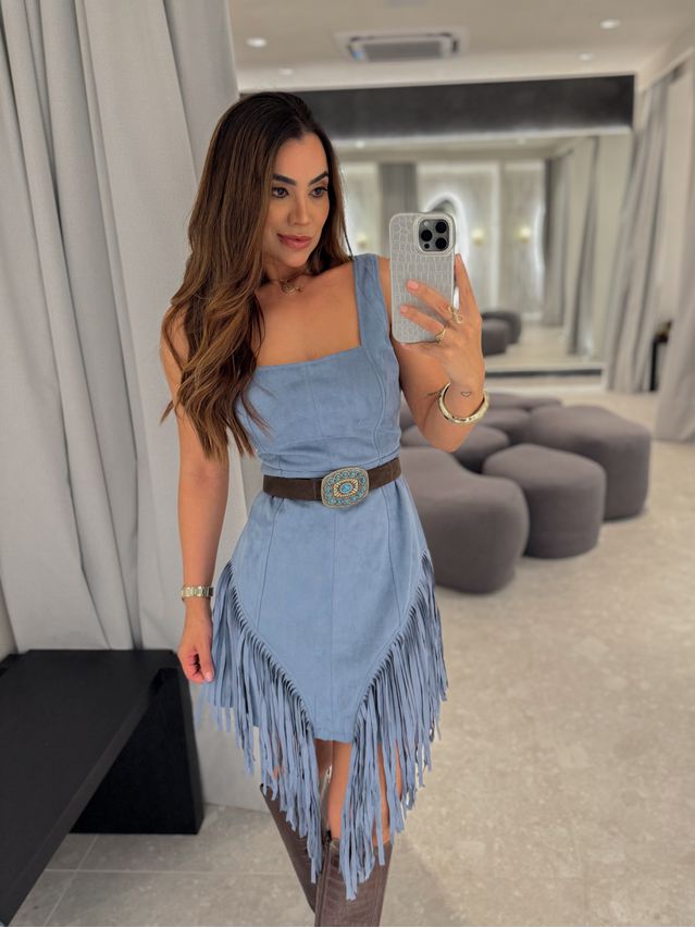 Vestido Franja Diana Azul