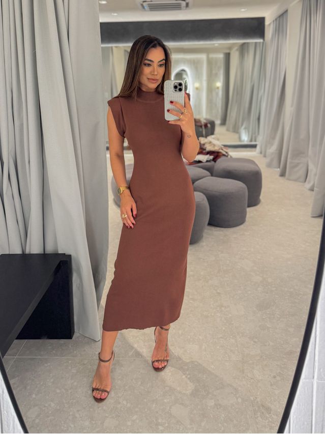 Vestido Muscle Tee Modal Café 